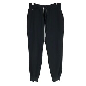 FIGS Technical Collection Jogger Scrub Pants Black Women XL Petite